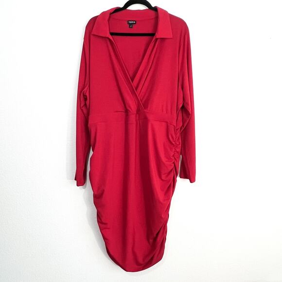 Torrid Dress 3X Womens Plus Size Mini Surplice Bodycon Holiday Party Event Tight - Picture 1 of 7